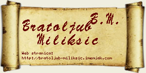 Bratoljub Milikšić vizit kartica